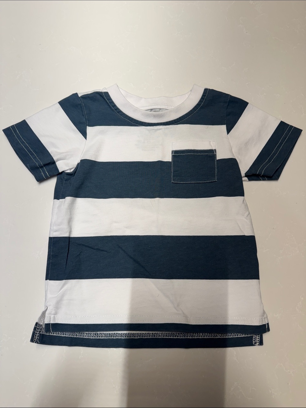 Little Bipsy Navy & White Striped Pocket Tee